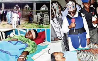 Gov Wada in Police Vest with victims of the attack