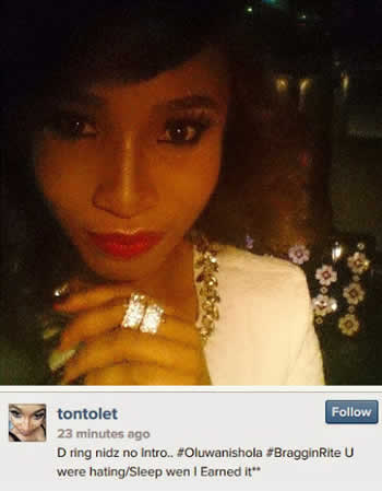 Tonto Dikeh Flaunts Engagement Ring?