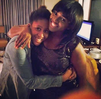 Singer Waje and her Daughter